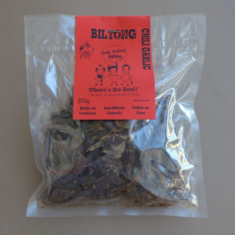 biltong ail chili artisanal boeuf séché